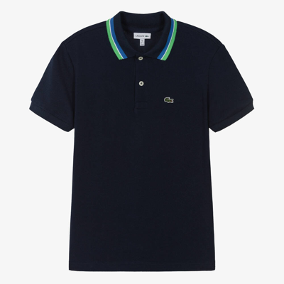 Lacoste Teen Boys Navy Blue Cotton Polo Shirt