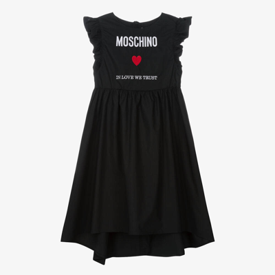 Moschino Kid-teen Teen Girls Black Cotton Dress