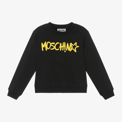 Moschino Kid-teen Babies' Girls Black Cotton Sweatshirt