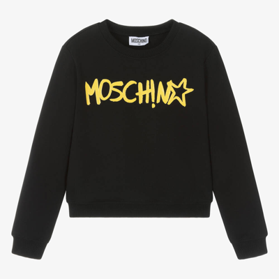 Moschino Kid-teen Teen Girls Black Cotton Sweatshirt