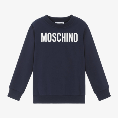 Moschino Kid-teen Navy Blue Cotton Sweatshirt