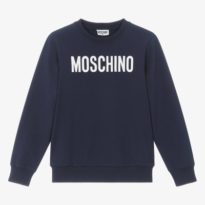 Moschino Kid-teen Teen Navy Blue Cotton Sweatshirt