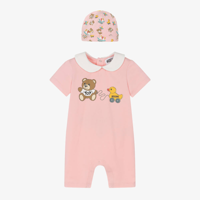 Moschino Baby Baby Girls Pink Cotton Teddy Shortie Set