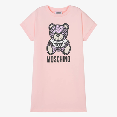 Moschino Kid-teen Teen Girls Pink Cotton Bear Dress