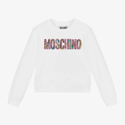 Moschino Kid-teen Kids' Girls White Cotton Sweatshirt