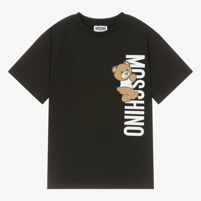 Moschino Kid-teen Teen Black Cotton Teddy Bear Maxi T-shirt