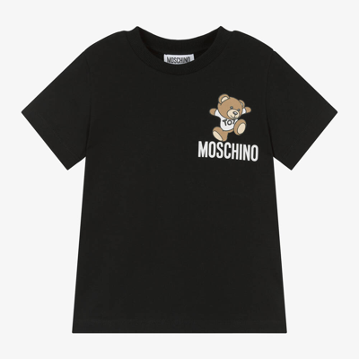 Moschino Kid-teen Black Cotton Teddy Bear T-shirt