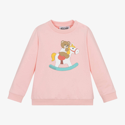 Moschino Baby Babies' Girls Pink Cotton Rocking Horse Sweatshirt