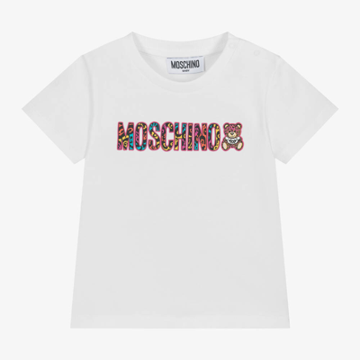 Moschino Baby Babies' Girls White Cotton Teddy Bear T-shirt
