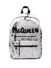 Alexander Mcqueen Fold-print Jacquard Canvas Backpack In Black  