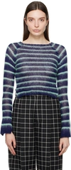 Marni Blue Striped Sweater In Rgb94 Blumarine