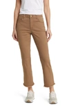 Wit & Wisdom 'ab'solution Frayed High Waist Ankle Flare Jeans In Wheat
