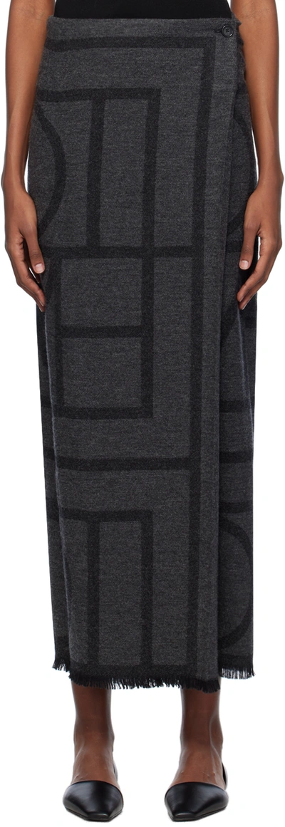 TOTÊME GRAY WINTER MAXI SKIRT