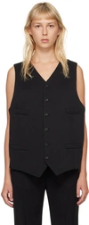 Mm6 Maison Margiela Black Tailoring Vest In 900 Black