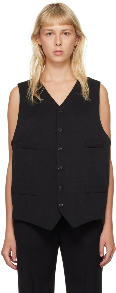 Mm6 Maison Margiela Black Tailoring Vest In 900 Black