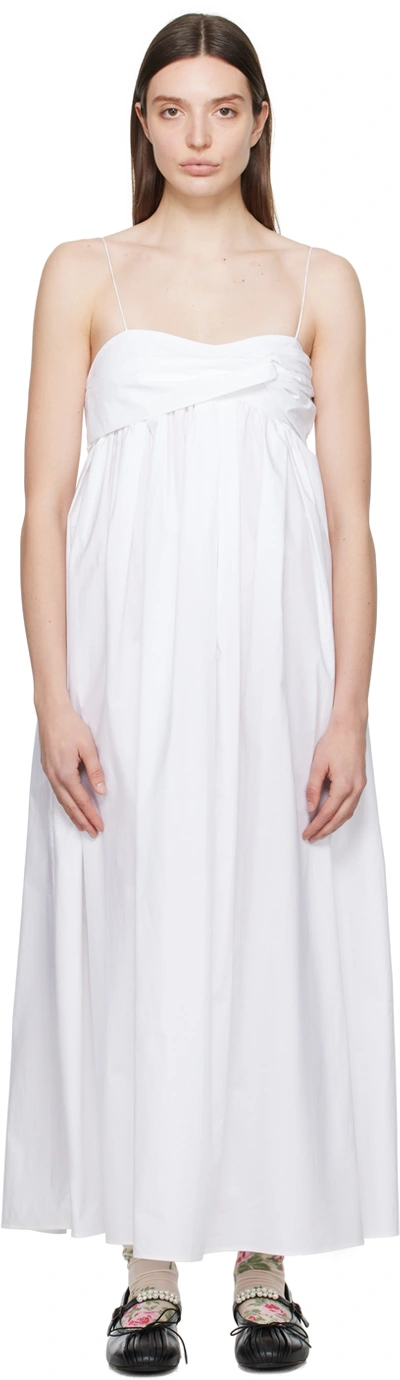 Cecilie Bahnsen White Vera Midi Dress