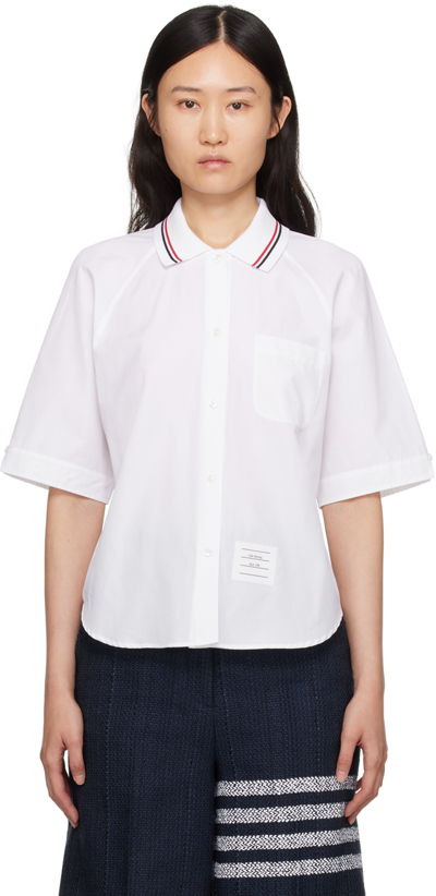 THOM BROWNE WHITE BOX PLEAT SHIRT