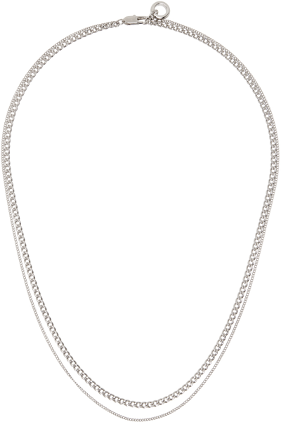 A.p.c. Silver Minimalist Necklace In Rab Argent Silver