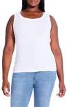 Nic + Zoe Perfect Rib Scoop Neck Knit Tank Top In Paper White