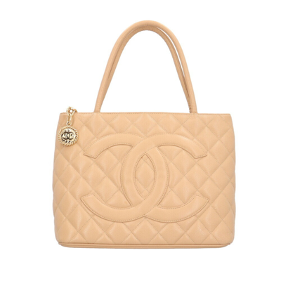 Pre-owned Chanel Medaillon Beige Leather Tote Bag ()