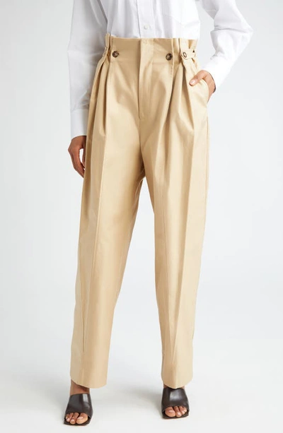 Victoria Beckham Gathered Waist Utility Trouser In Honey