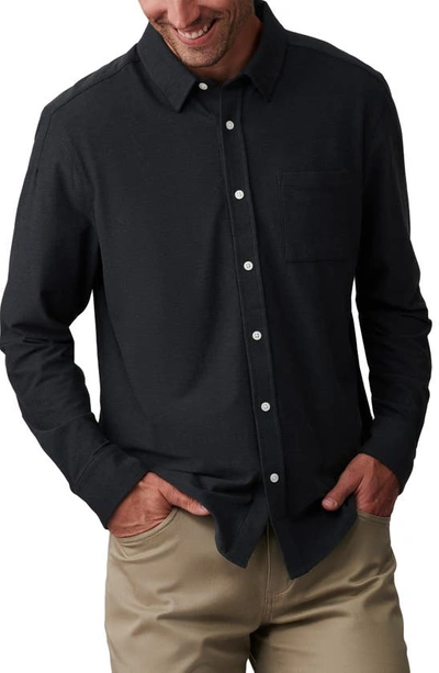 Rhone Wfh Knit Button-up Shirt In Black