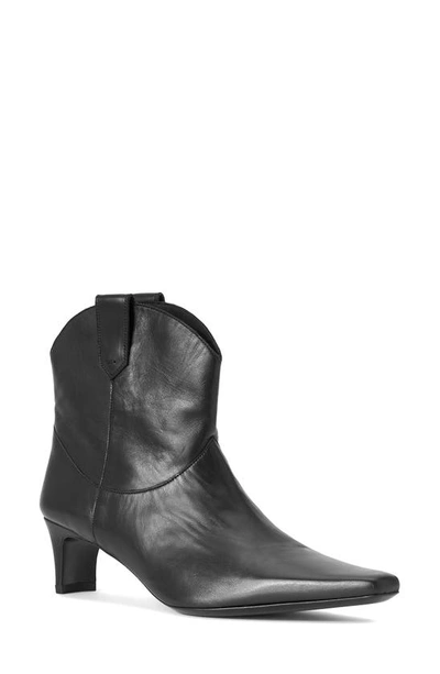 Staud Western Wally Leather Ankle Boots In Black
