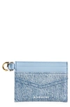 GIVENCHY VOYOU DENIM & LEATHER CARD CASE