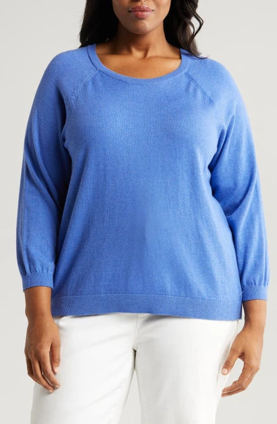 Nic + Zoe Nic+zoe Here & There Cotton Blend Sweater In Gulf