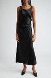 Acne Studios Dayla Textured Satin Dress In Black