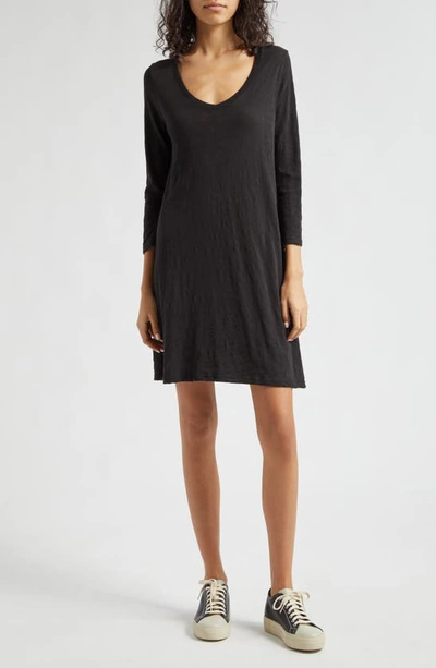 Atm Anthony Thomas Melillo Women's Scoopneck Cotton Jersey Long-sleeve Minidress In Black