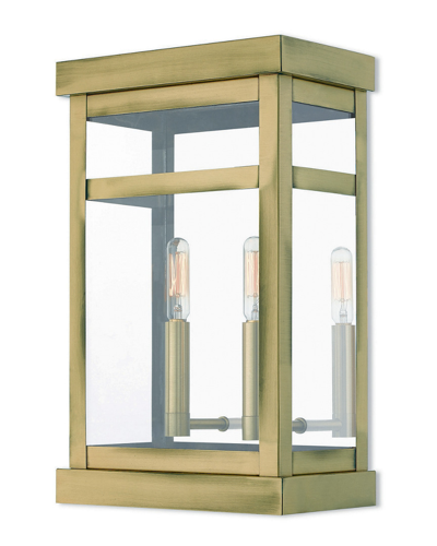 Livex Lighting Livex Hopewell 2 Light Ab Outdoor Wall Lantern