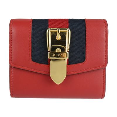 Gucci Sylvie Red Leather Wallet  ()
