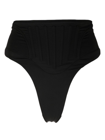 Mugler Black Corset Bikini Bottoms