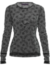 MARGHERITA MACCAPANI BLACK SKIMPY FLORAL-PRINT MESH T-SHIRT