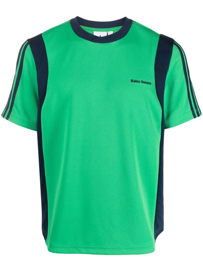 Adidas Originals X Wales Bonner 拼色棉t恤 In Green