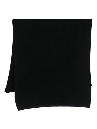 Le Tricot Perugia Fine-knit Cashmere Scarf In Black