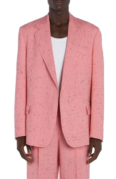 Bottega Veneta Crosshatch Viscose Blend Sport Coat In Petal/ Black