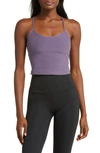 Beyond Yoga Spacedye Slim Racerback Crop Tank In Purple Haze Heather