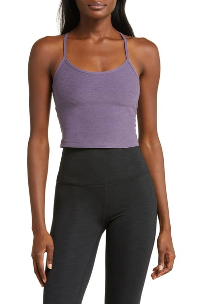 Beyond Yoga Spacedye Slim Racerback Crop Tank In Purple Haze Heather