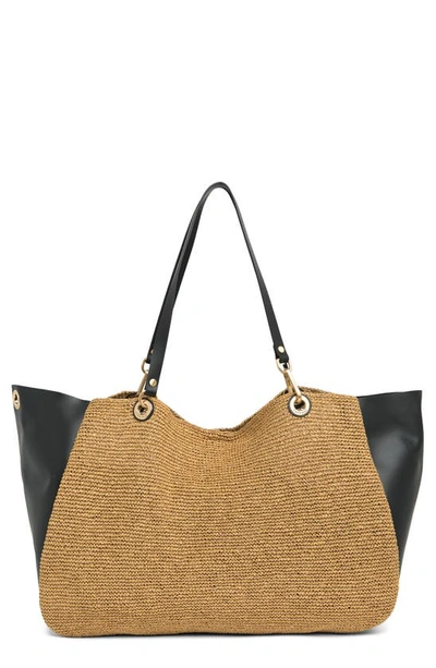 Rag & Bone Women's Revival Summer City Woven Tote Bag In Natural Black/gold