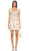 FREE PEOPLE TORY EMBROIDERED MINI DRESS