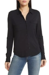 Rag & Bone Luca Long Sleeve Button-up Shirt In Black