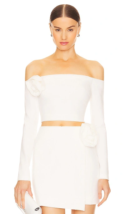 Nicholas Elaina Off The Shoulder Top In Solid Milk