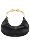 Simkhai Nixi Twist Leather Top-handle Bag In É»‘è‰²