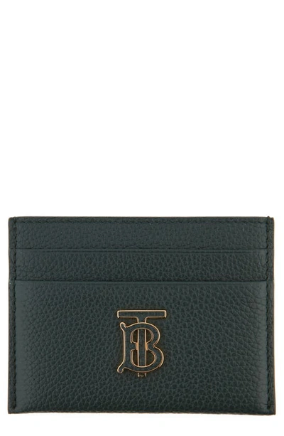 Burberry Tb Monogram Leather Card Case In Vine