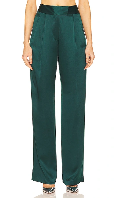 The Sei Wide Leg Trouser In Dark Green