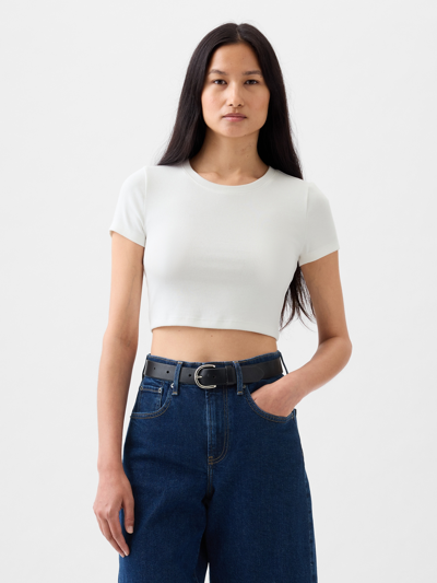 Gap Modern Cropped T-shirt In Off White