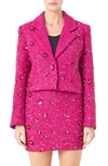 Endless Rose Sequin Crop Blazer In Berry