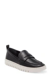 Vionic Chantel Penny Loafer Slip-on Sneaker In Black Leather